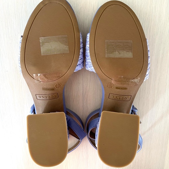 NEW Bamboo Maddy-02 ankle strap, braided raffia block heel sandals - Picture 4 of 4